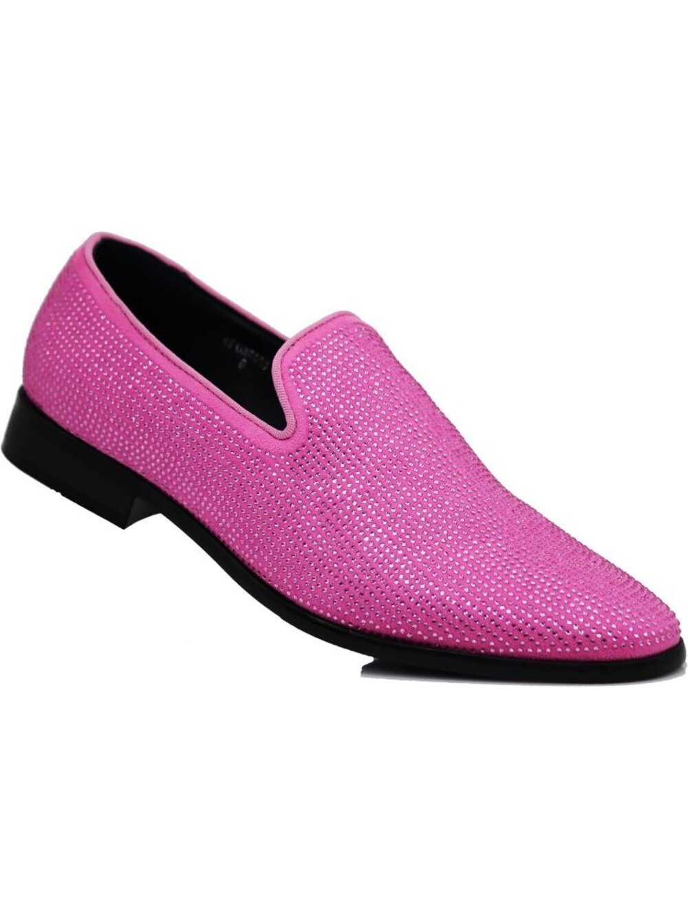 Enzo Romeo Men's Pink68 Vintage Velvet Rhinestone Loafer Slip On Tuxedo Shoes